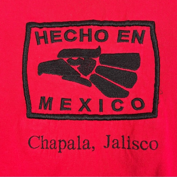 LENG’S & BEACH RED T-SHIRT “ECHO EN MEXICO CHAPALA JALISCO’’ EMBROIDERED LOGO - Picture 2 of 10